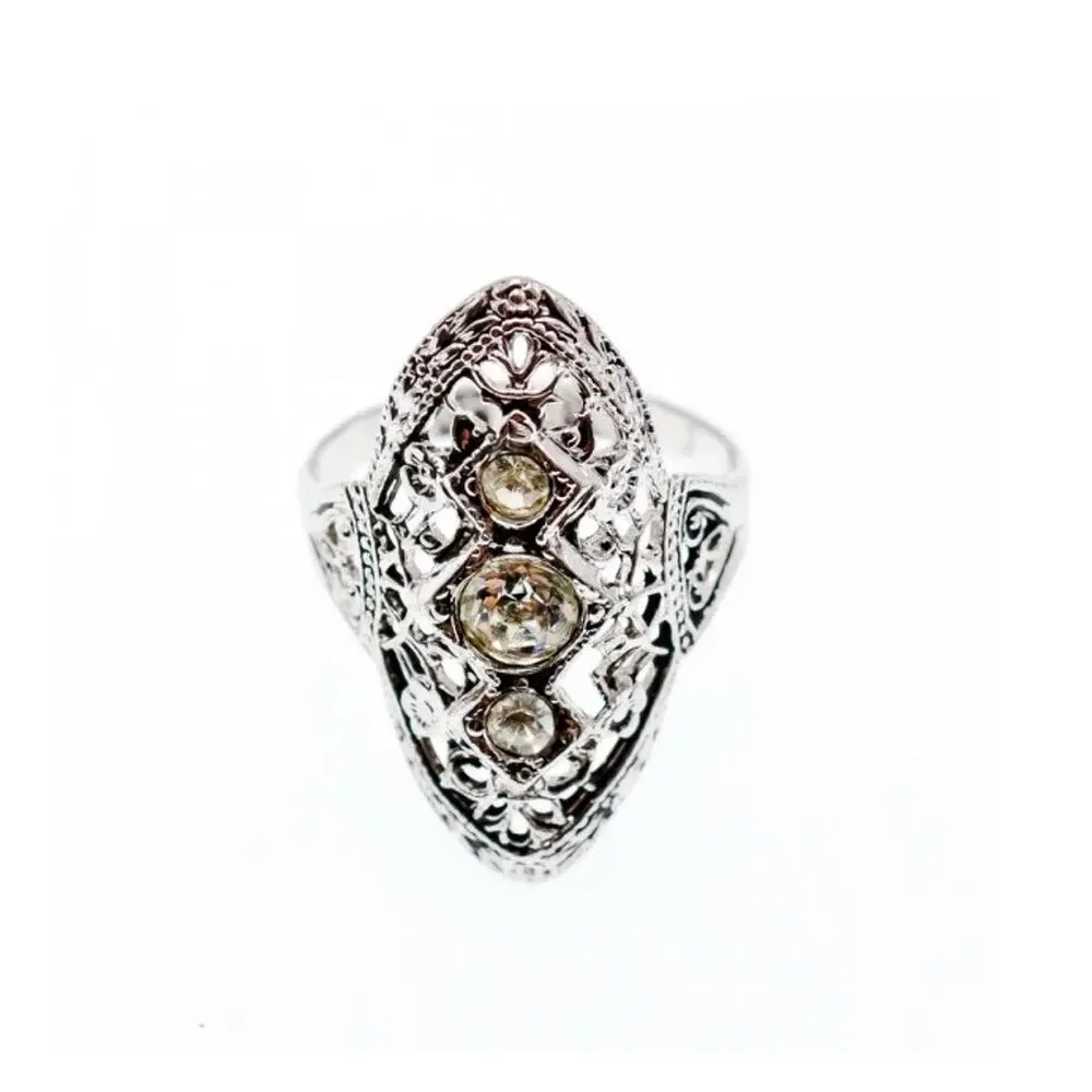 925 Sterling Silver Tourmaline Ring Size 6.5